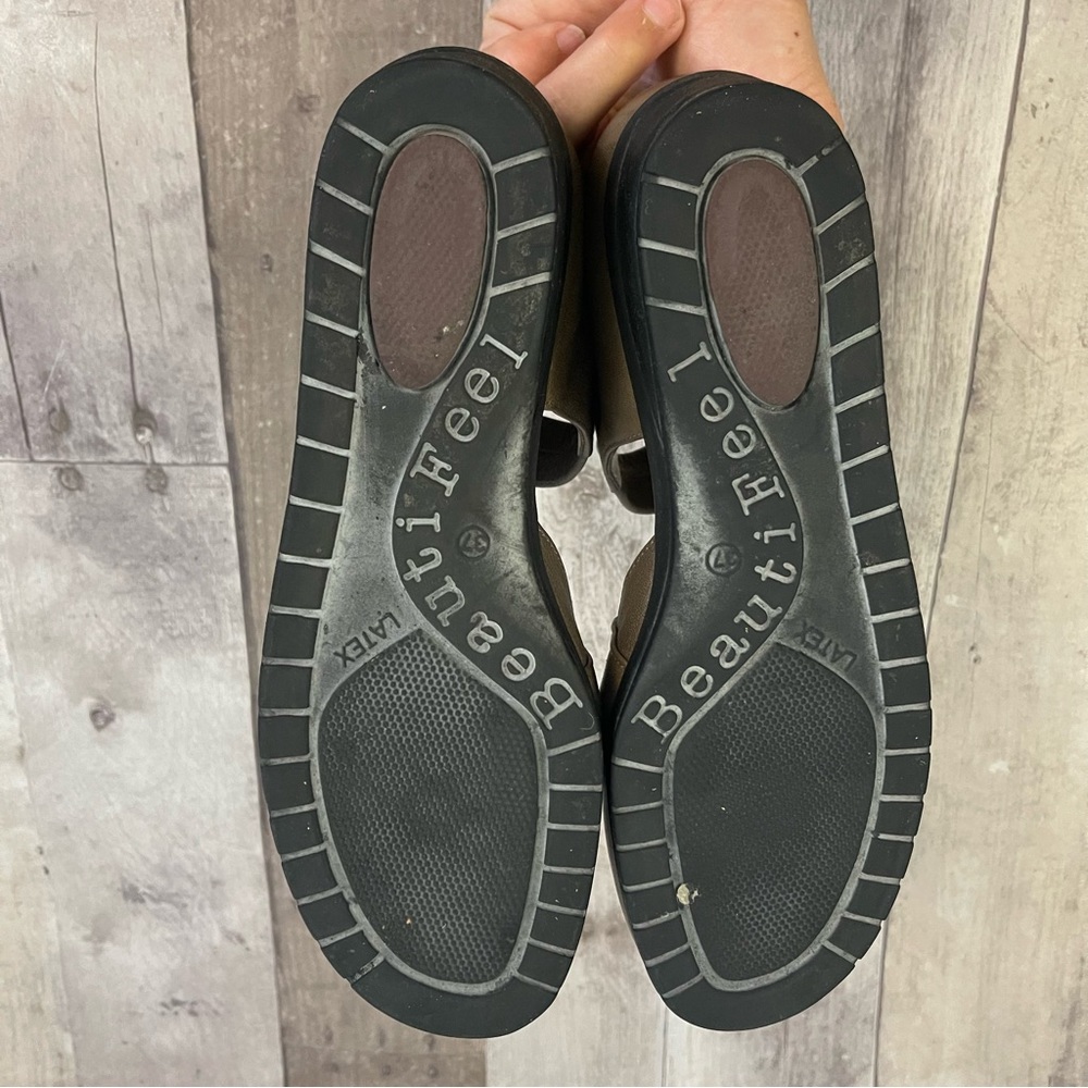BeautiFeel Pleasure Mary Jane Leather Flats Comfort Shoes Gray 44233 - Picture 11 of 13